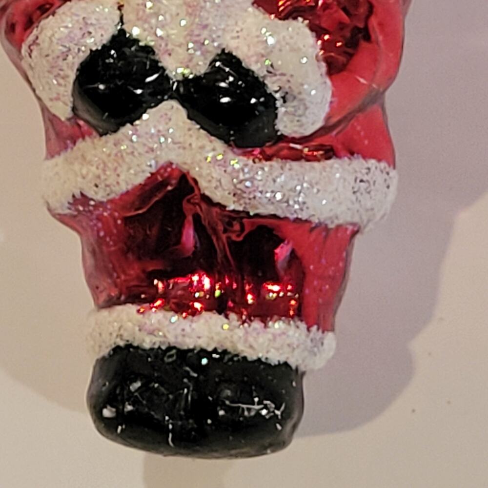 Vintage Cost Plus World Market Glass Santa Ornament Poland Blown Glass - Picture 4 of 10